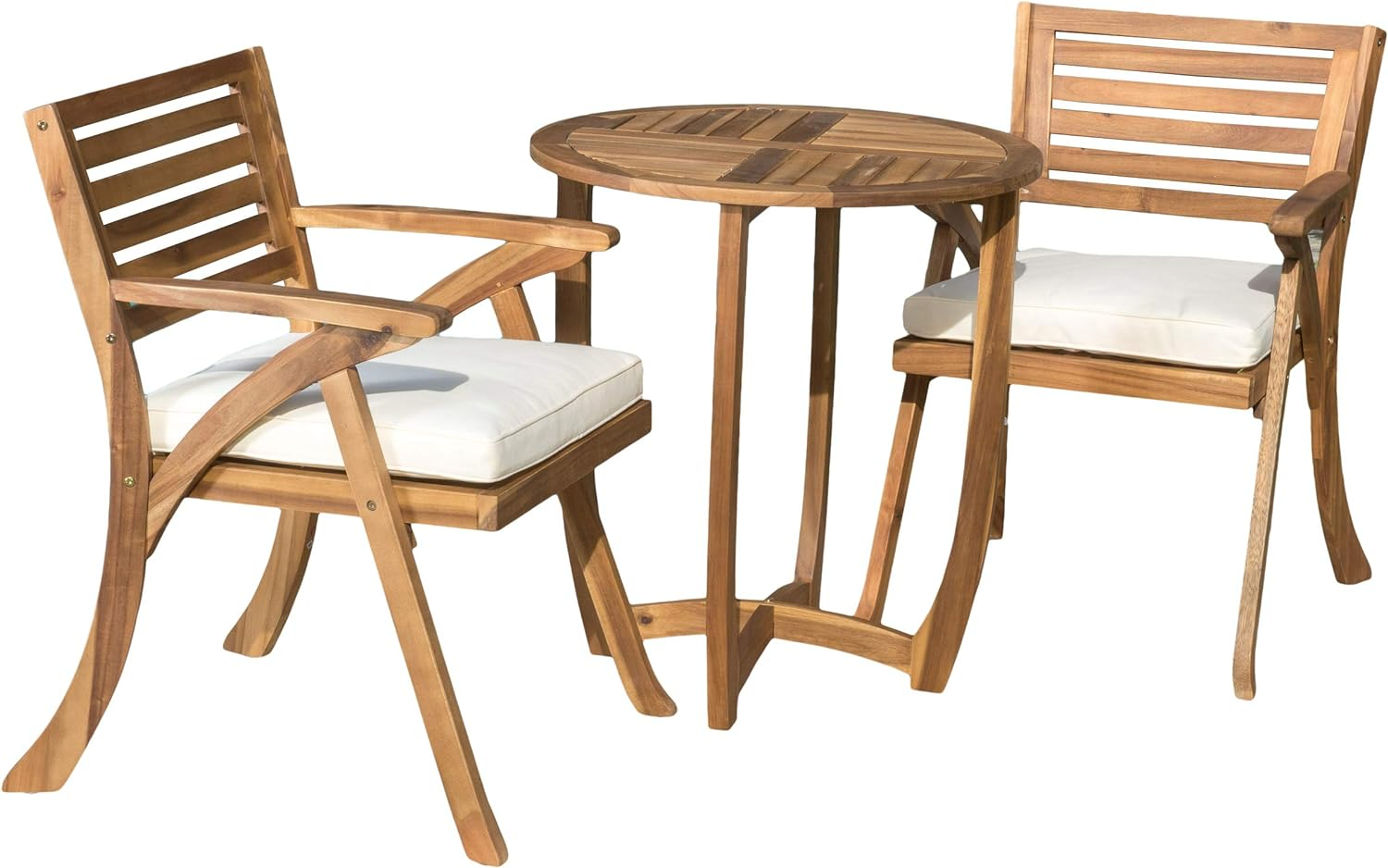 Acacia Wood Bistro Set, 3-Pcs Set, Teak Finish