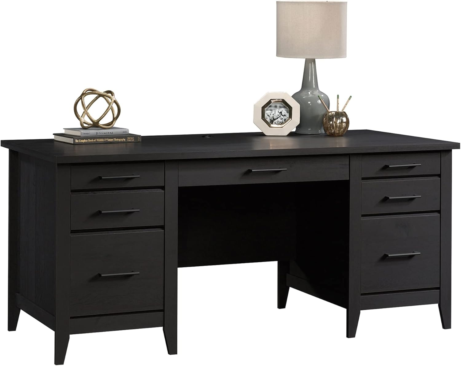  66"W Executive Computer Desk, Raven Oak
