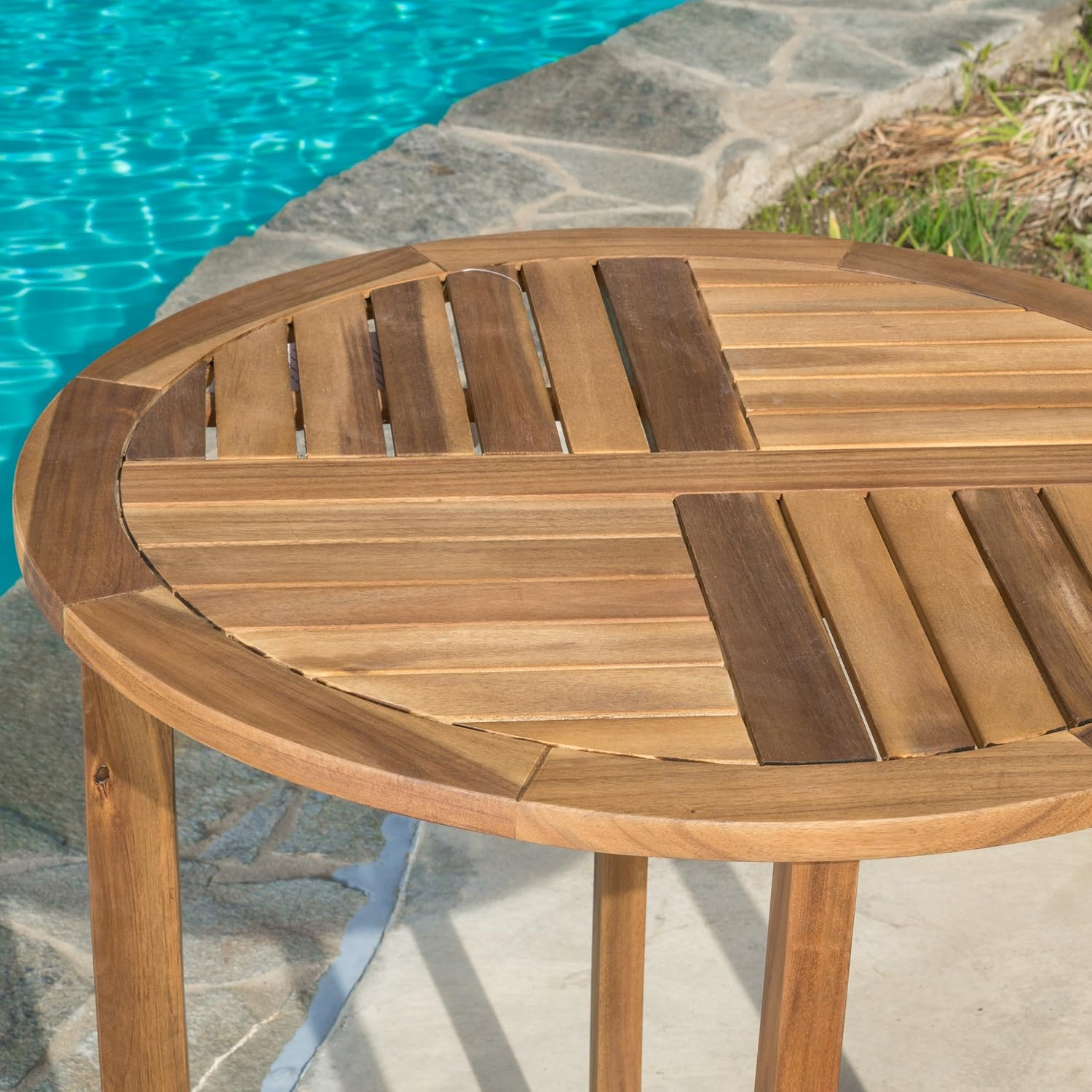 Acacia Wood Bistro Set, 3-Pcs Set, Teak Finish