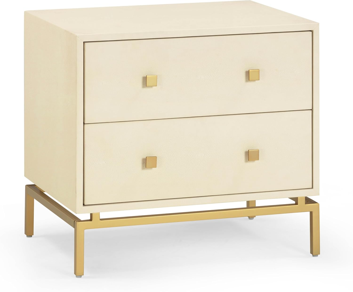 Cream Shagreen Nightstand