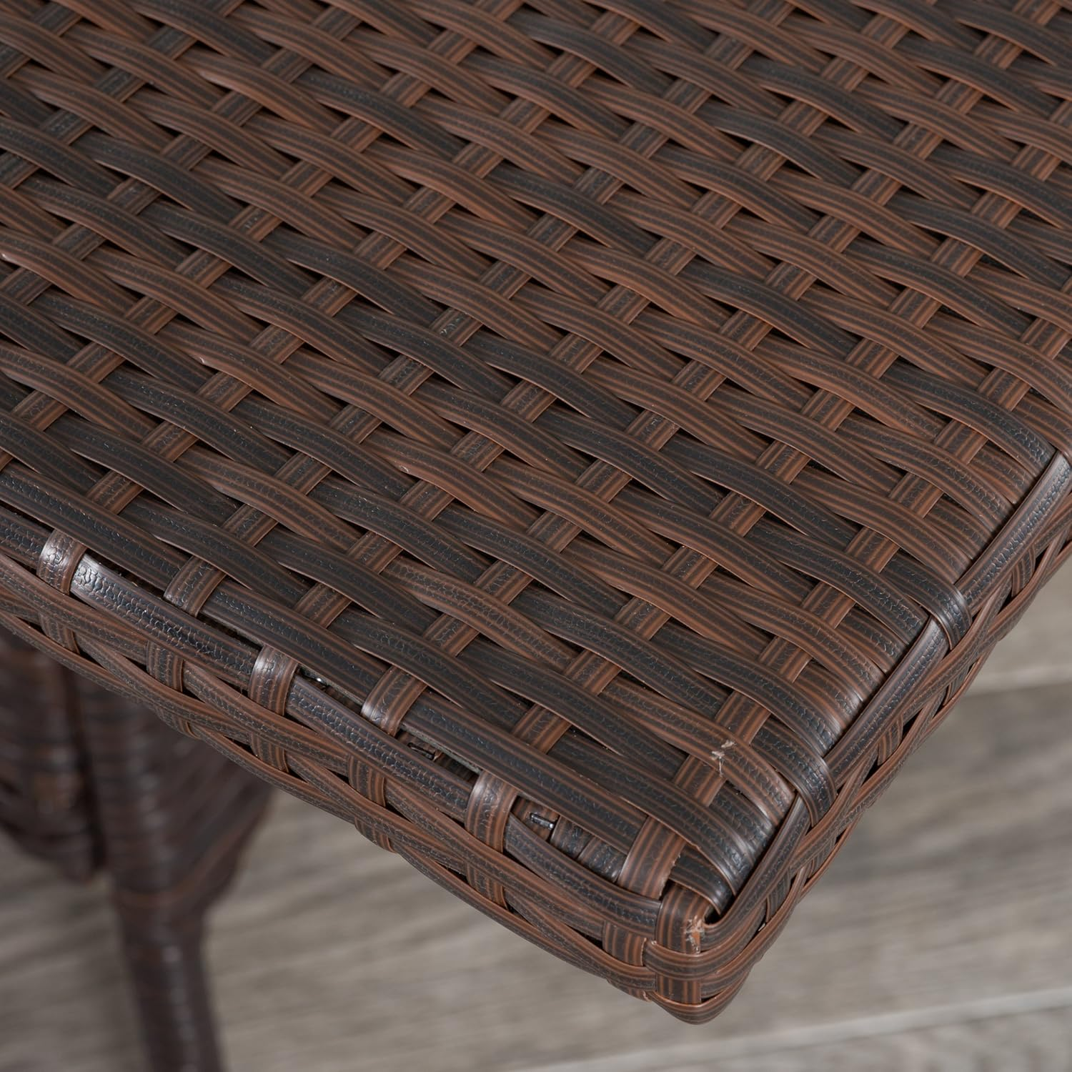 Outdoor Wicker Dining Set, 5-Pcs Set, Multibrown